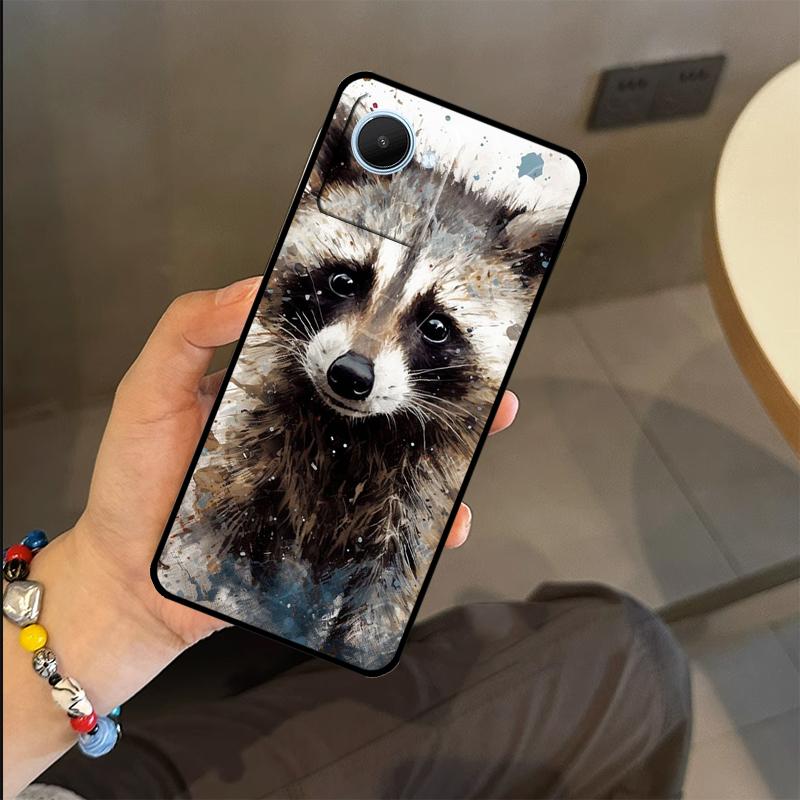 Raccoon Animal Case For Realme C53 C55 C51 C25 C63 C61 C65 C67 C71 C75 GT6 GT7 Pro 11 12 13 14 15 Pro Plus