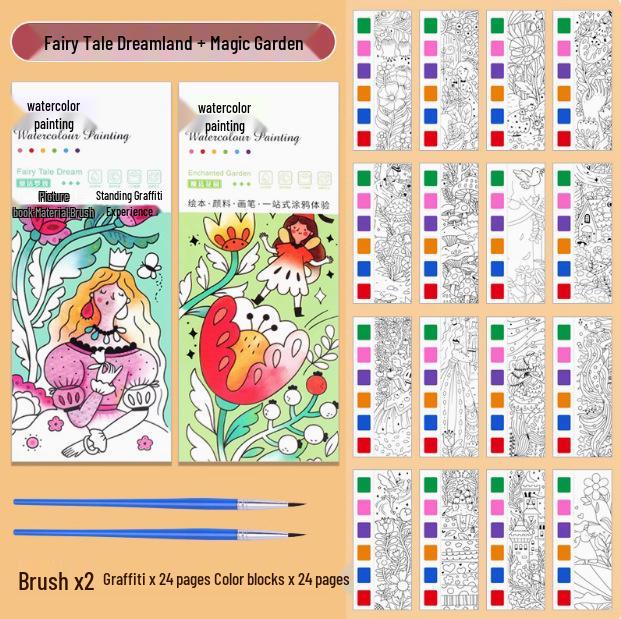 Feile Watercolor Sticky Notes & Bookmark Set: DIY Chinese Style Painting Kit for Kids