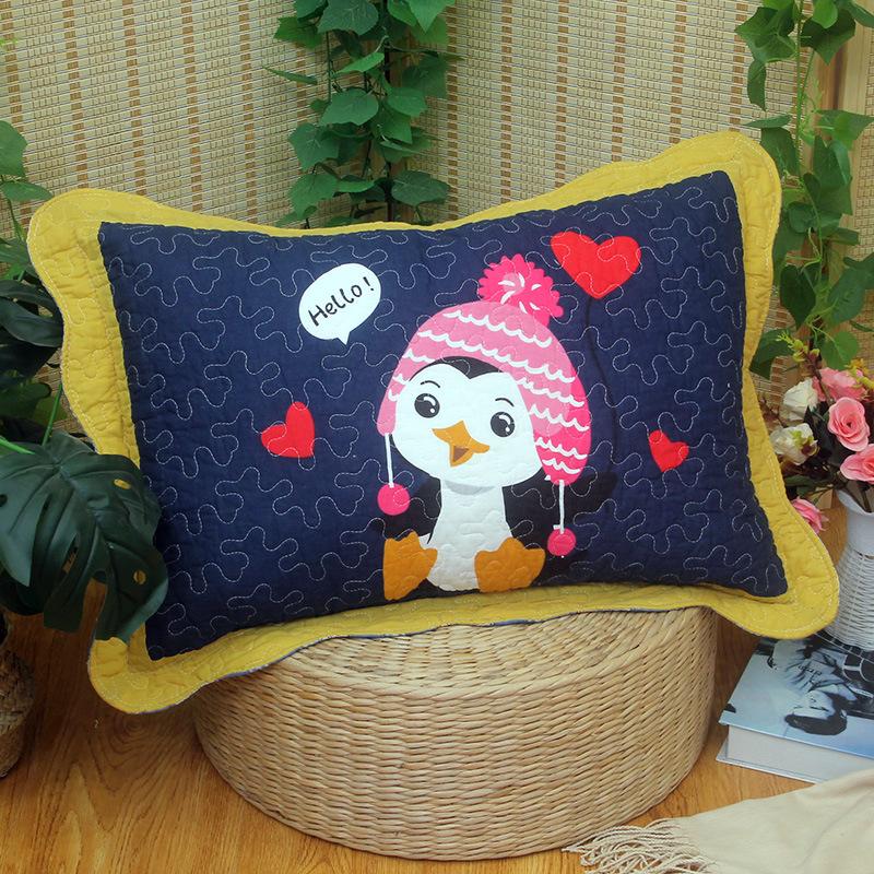 Soft and Comfortable Pillowcase Skin Friendly Breathable Fashionable Rustic Style Quilted Fabric Pillowcase Bedroom Decoration