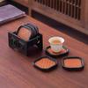 6pcs Chinese Style Heat Insulation Mat Anti-scalding Tea Cup Holder Rattan Tea Coaster Set  Home Use