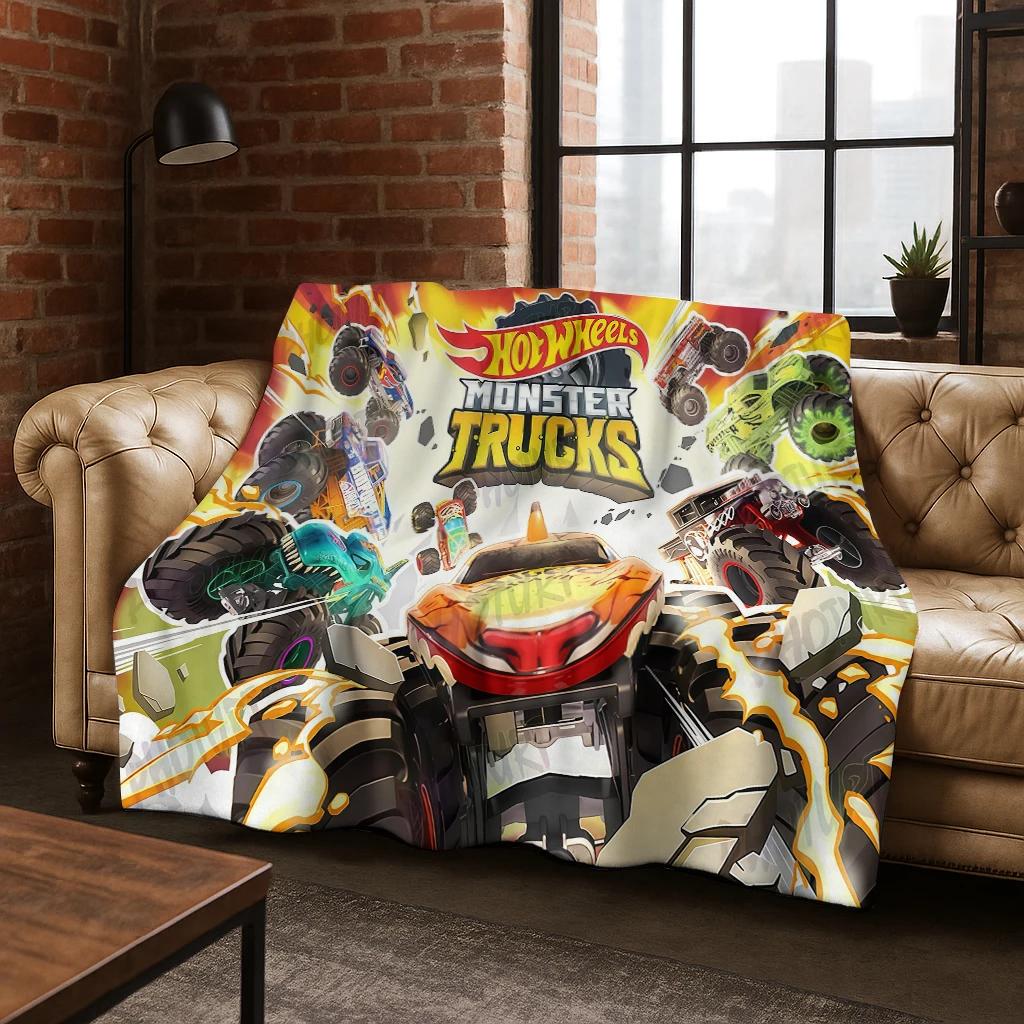 Cartoon Hot Wheels Spielzeug Rennwagen Kunst Flanelldecke, Gemütliche Weiche Überwurfdecke für Zuhause Schlafzimmer Bett Sofa Picknick Abdeckung Kindergeschenk