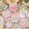 Flower Shaped Memo Book Four Seasons Flower Series Message Board Sticky Notes Decorative Sticker Student Office Stationery Supplies