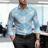 Men's Shirt with Diamond Grid Pattern, Personalized Contrasting Color Design, Versatile Street Style, Trendy Men's Clothing
