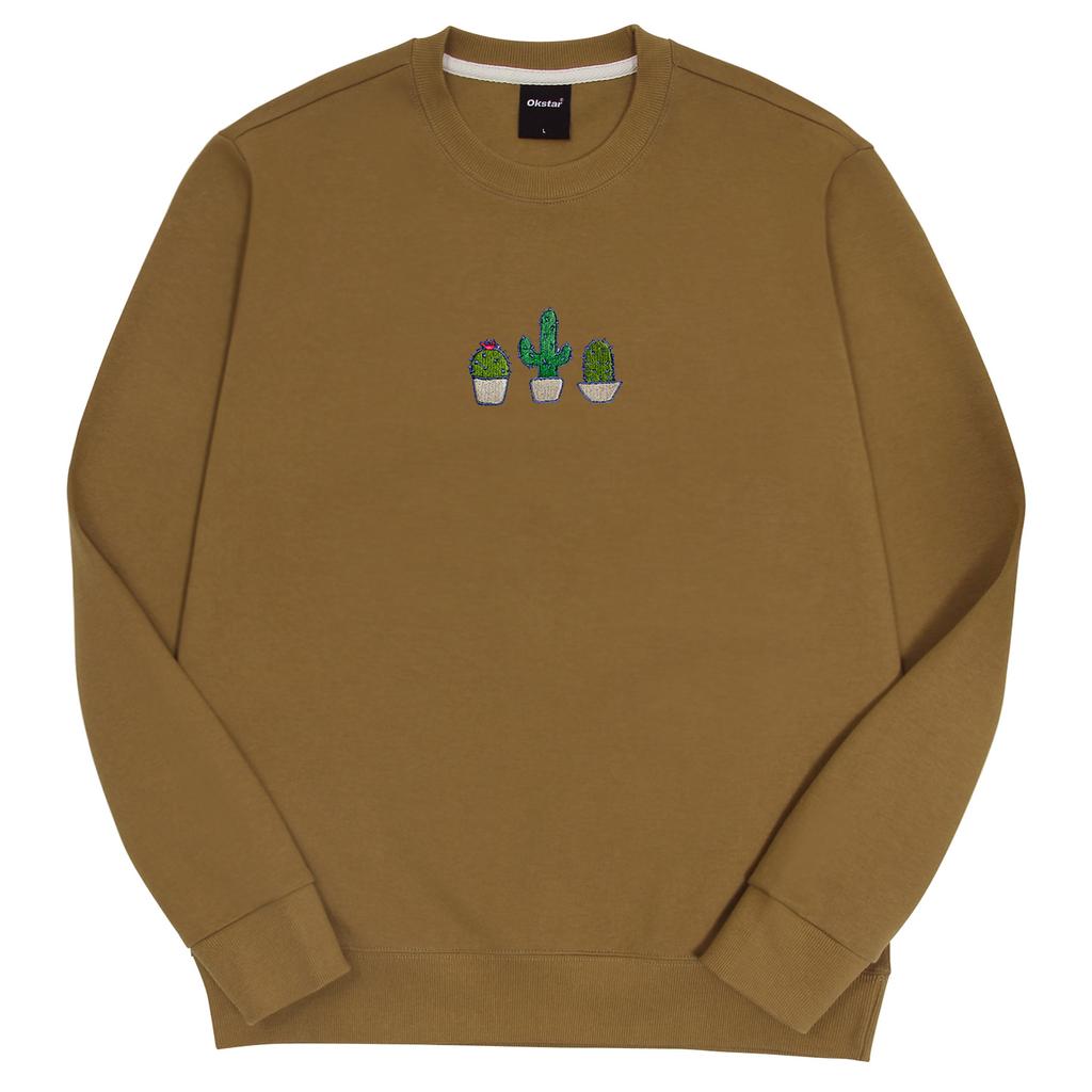 OKSTAR Cactus Embroidered Double-Sided Sweatshirt (Type C)