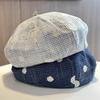 Polka Dot Jacquard Sweet Beret Breathable Thin Pumpkin Hat Cute Autumn Outdoor Plaid Weave Casual Caps