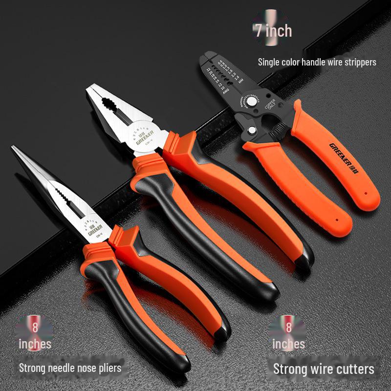 Green Forest 8-Inch Multi-Function Wire Cutters & Pliers – Industrial-Grade Hand Tool for Electricians