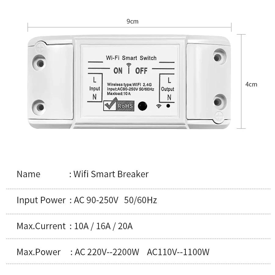 Interruptor Inteligente WiFi Cozylife Interruptor de Controle Sem Fio Relé Disjuntor Controle Remoto por Voz Casa Inteligente Funciona Com Alexa Google Home