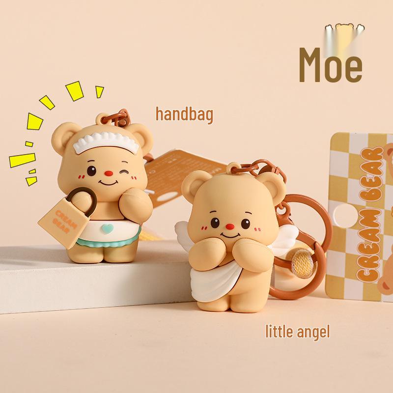 Authentic Cartoon Bear Keychain Doll Backpack Pendant - Perfect Ornament or Christmas Gift