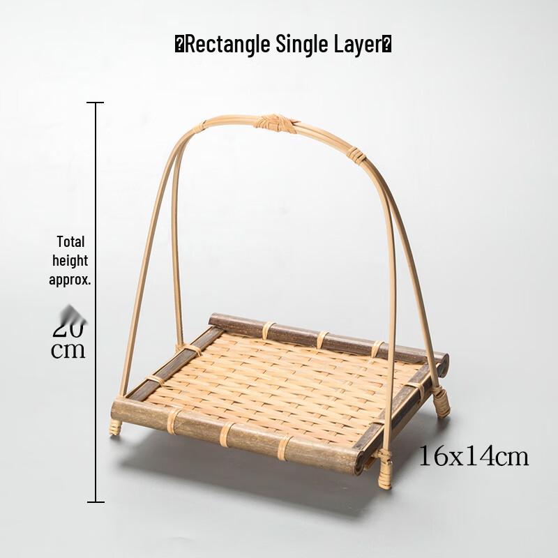 Ude Rectangular Handled Bamboo Basket