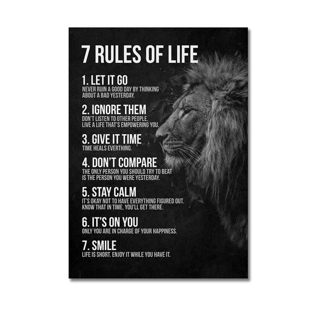 Lion Motivational Posters and Prints Inspirational Positive Quotes Animal Wall Art HD Pictures Canvas Painting Office Home Decor
