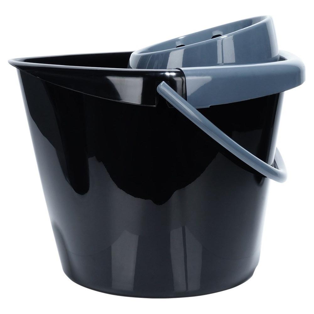 Universeller Plastik-Wischmopp-Eimer mit Auspressevorrichtung für Schnurmopp und Streifen 14L