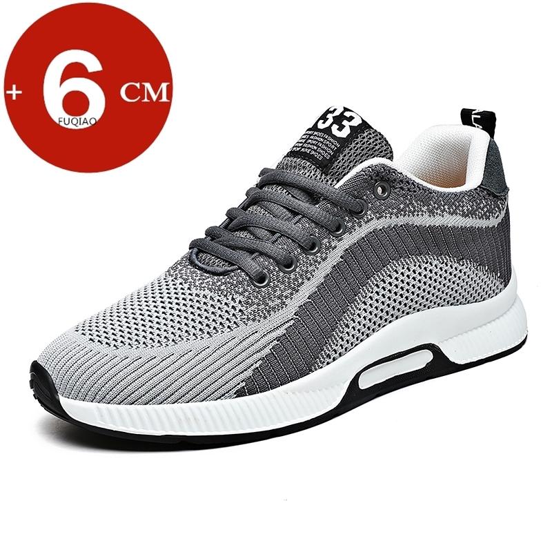 Fashion Soft Breathable Elevator Shoes Fashion Height Increase Shoes for Men Sneakers Casual Lift Sport Shoes Sole+Insole 6CM Taller Man