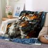 1pc Tiger Print Blanket Lightweight Flannel Blanket Throw Blanket For Sofa, Bed, Travel, Camping, Livingroom, Couch, Chair, And Bed Yy2509026163