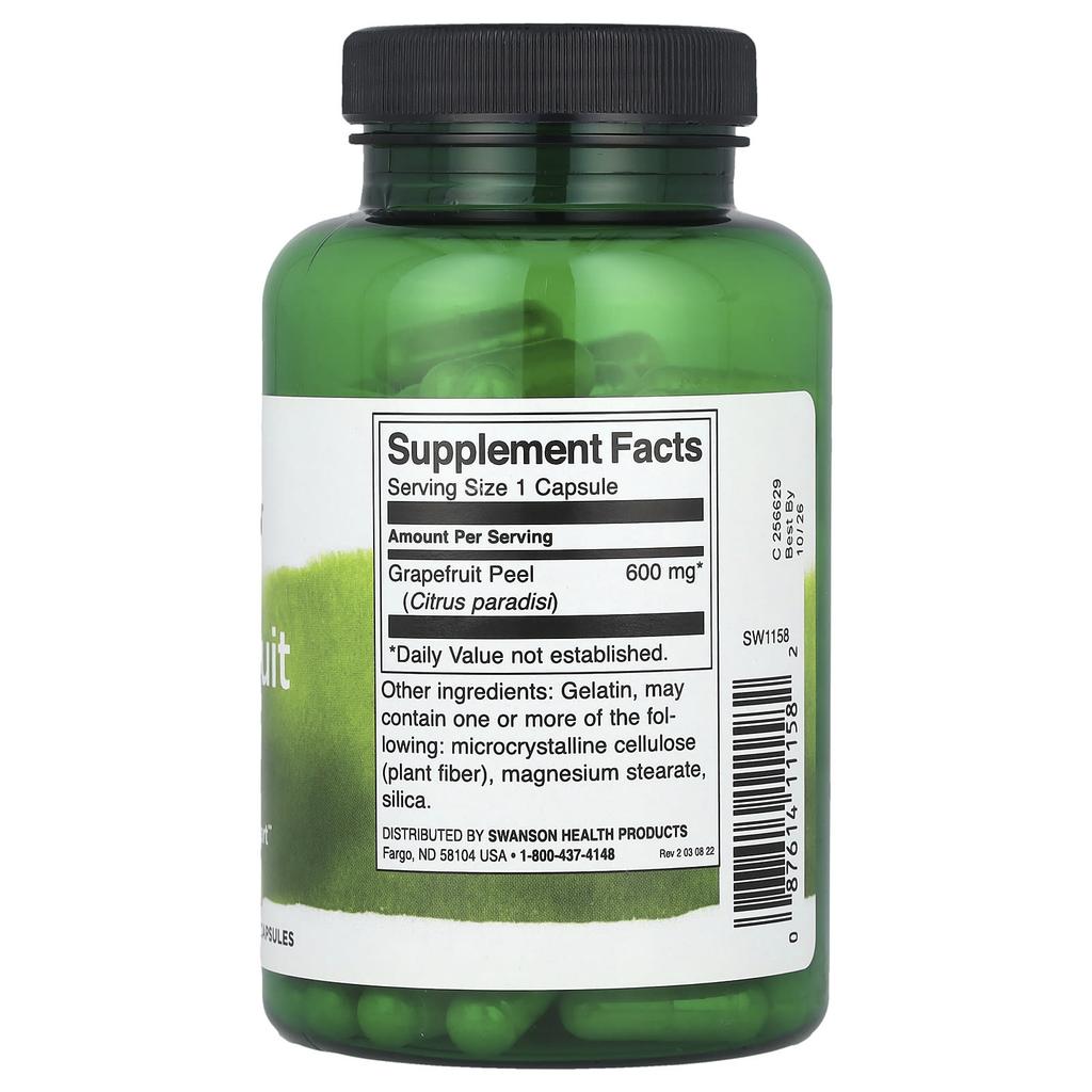 Grapefruit Peel, 600Mg, 120 Capsules