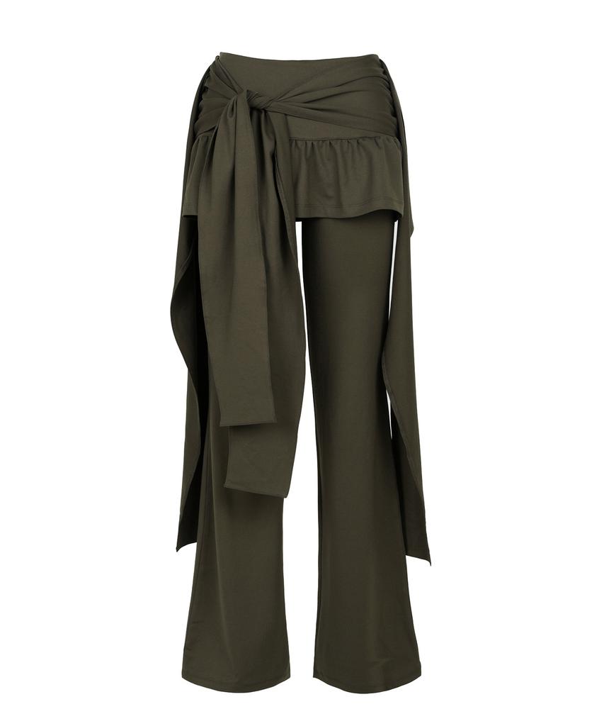 Saendeulig Strap Skirt Pants_Khaki