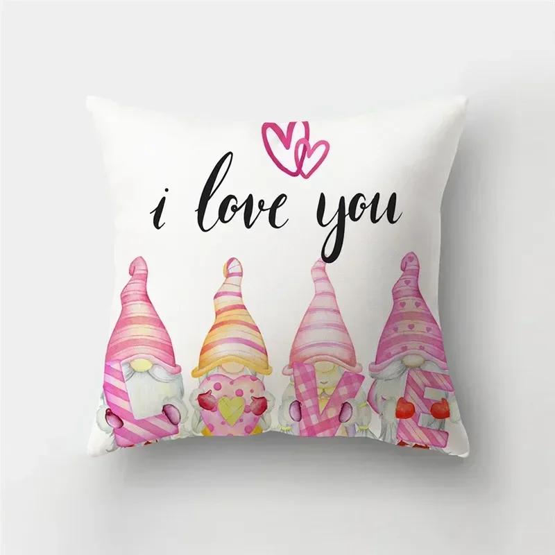 45*45cm Red Pink Heart Pillowcase Home Decor Seat Living Room Sofa Pillowcase Valentines Day Love Cushion Cover