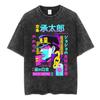 Jolyne Cujoh Stone Ocean Vintage Washed T Shirt Anime Jojo Bizarre Adventure T-shirts Casual Cotton Short Sleeve T Shirts Unisex