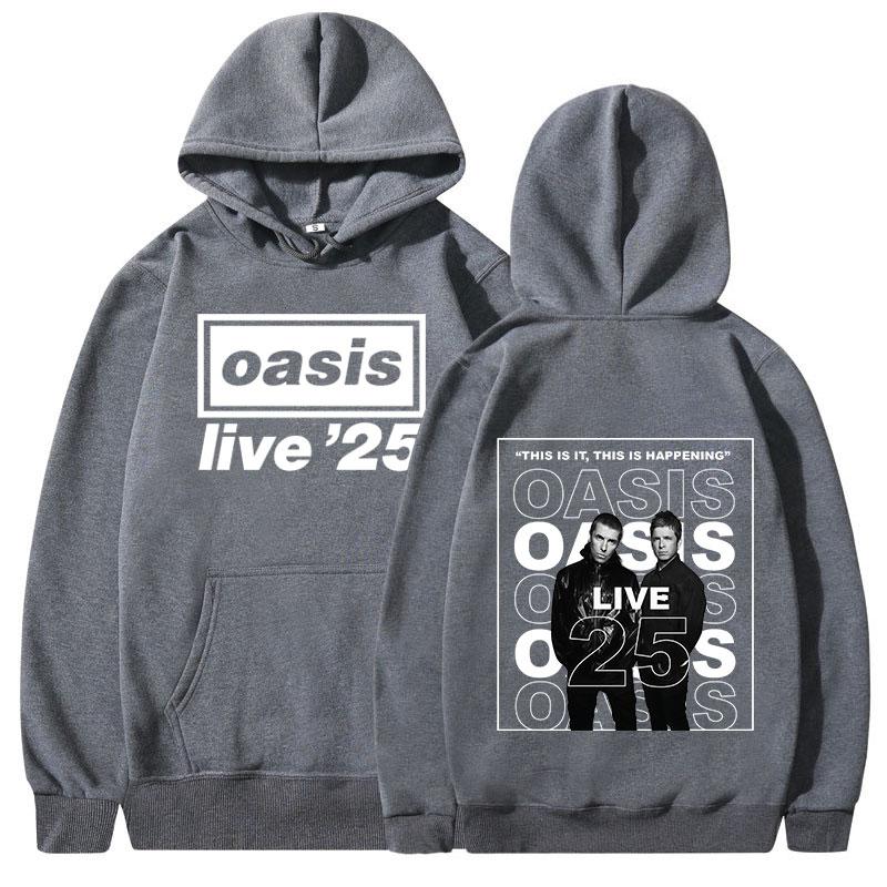 Rock Band O-Oasis Live 25 Tour Hoodies Women Clothing Long Sleeves Hooded Sweatshirt Harajuku Pullovers Streetwear