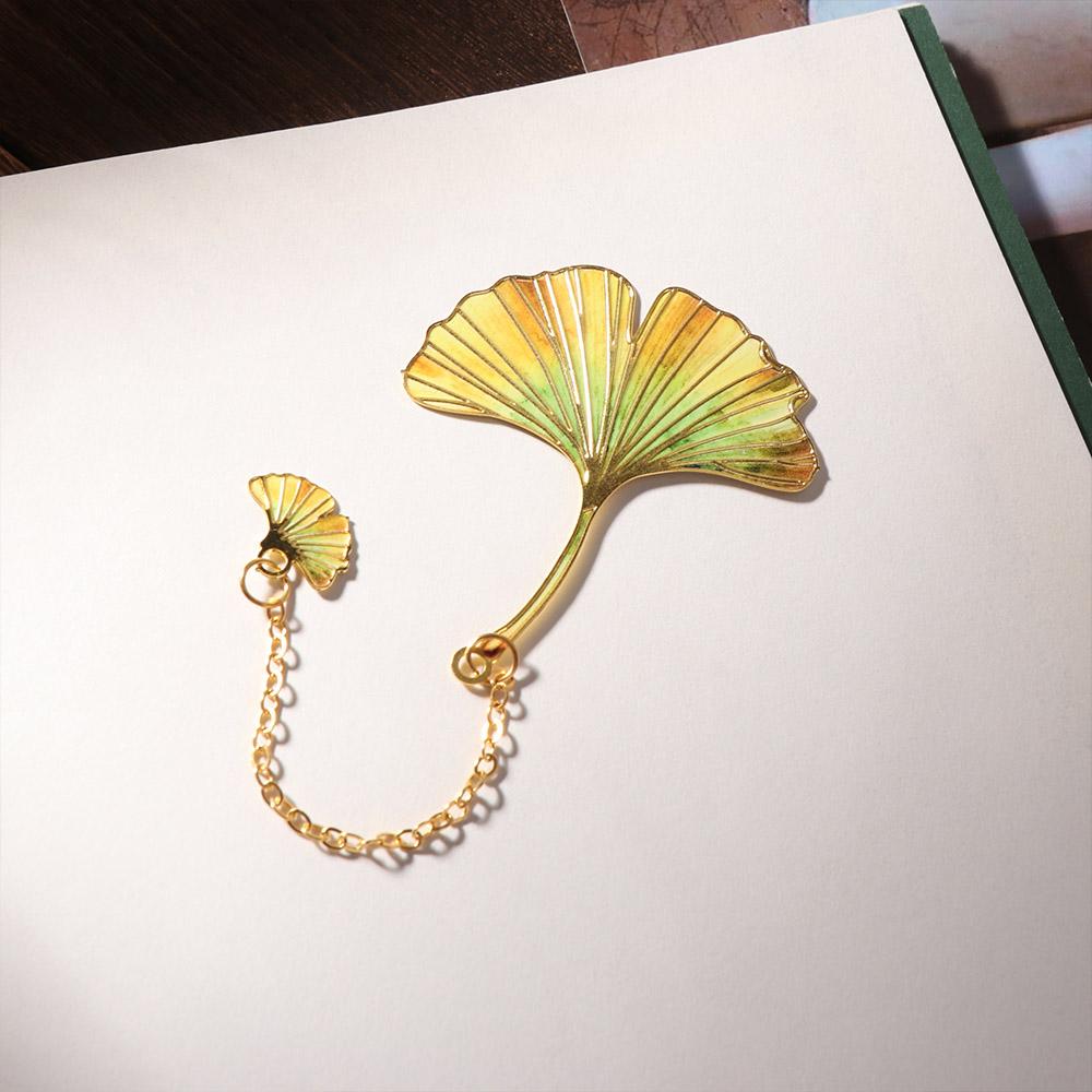 Gilt-Edged Metal Bookmark Exquisite Craft Book Separator Leaf Bookmark School Supplies