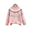 Girls' Trendy Thick Knit Sweater for Autumn/Winter 2025 - Stylish Round Neck Pullover, Medium/Large Children's Wear.