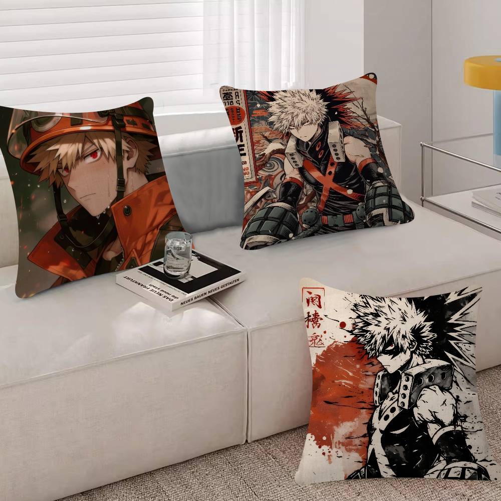 My Hero Academia Bakugou Katsuki Cushion Cover Decorative Pillow Sofa Home Decor Case Pillow Cases