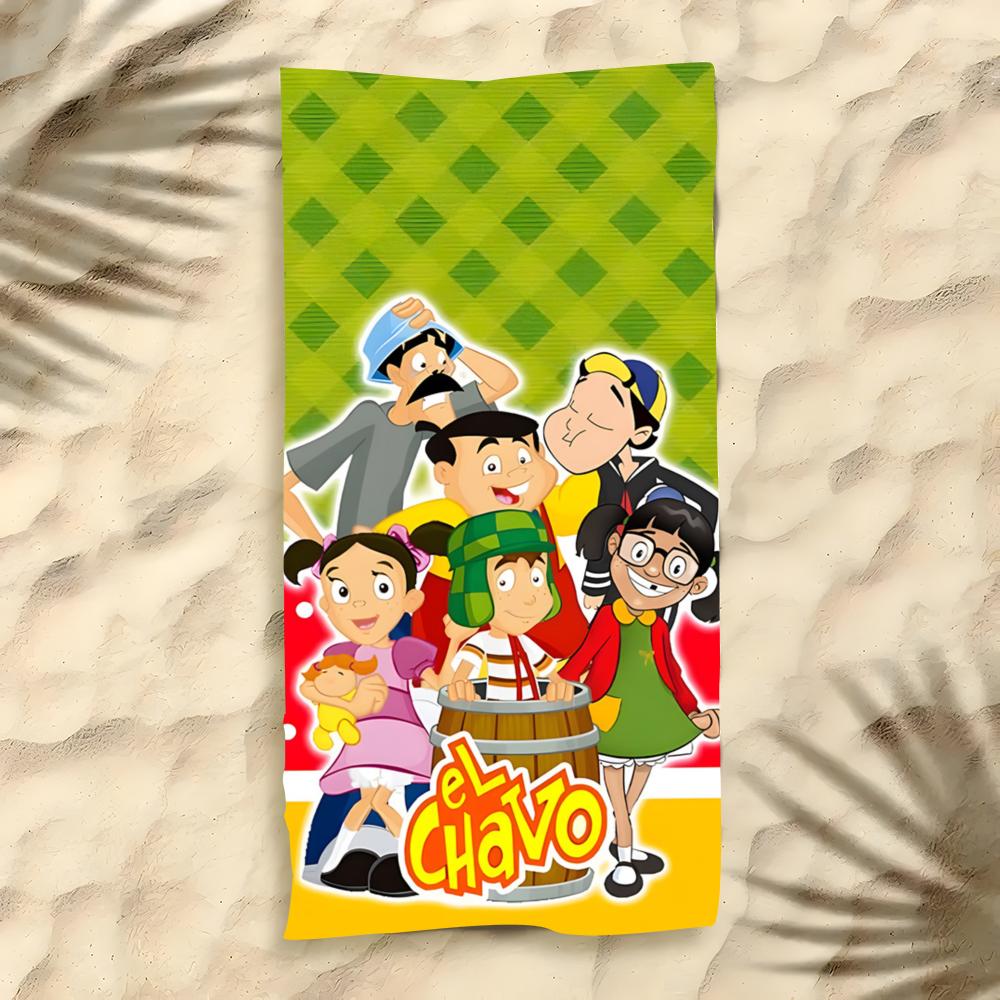 E-El Chavo Del Ocho Asciugamano Poliestere Asciugamano da Spiaggia Asciugatura Rapida Senza Sabbia Asciugamano da Bagno per Estate Piscina Viaggio Vacanza