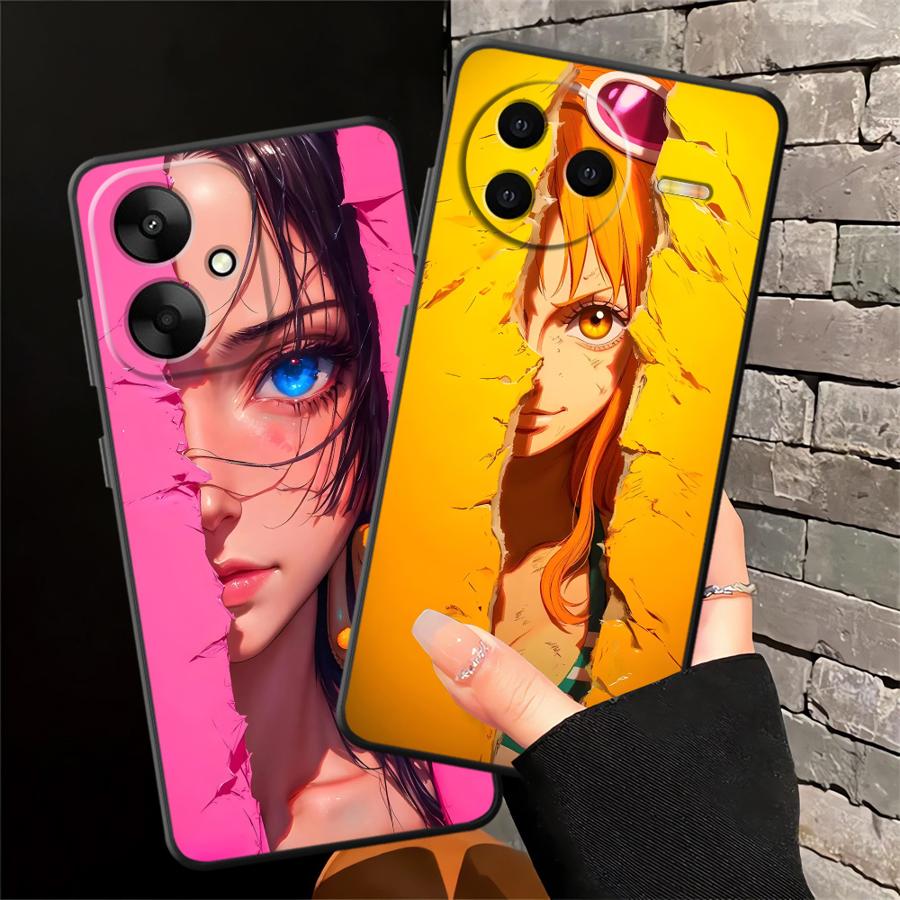 One Picec Nico Robin Nami Case for Xiaomi Redmi A5 A3 A4 A1 A2 Plus 13C 9 10 12C 14C K40 K80 Pro Black Soft Phone Cover