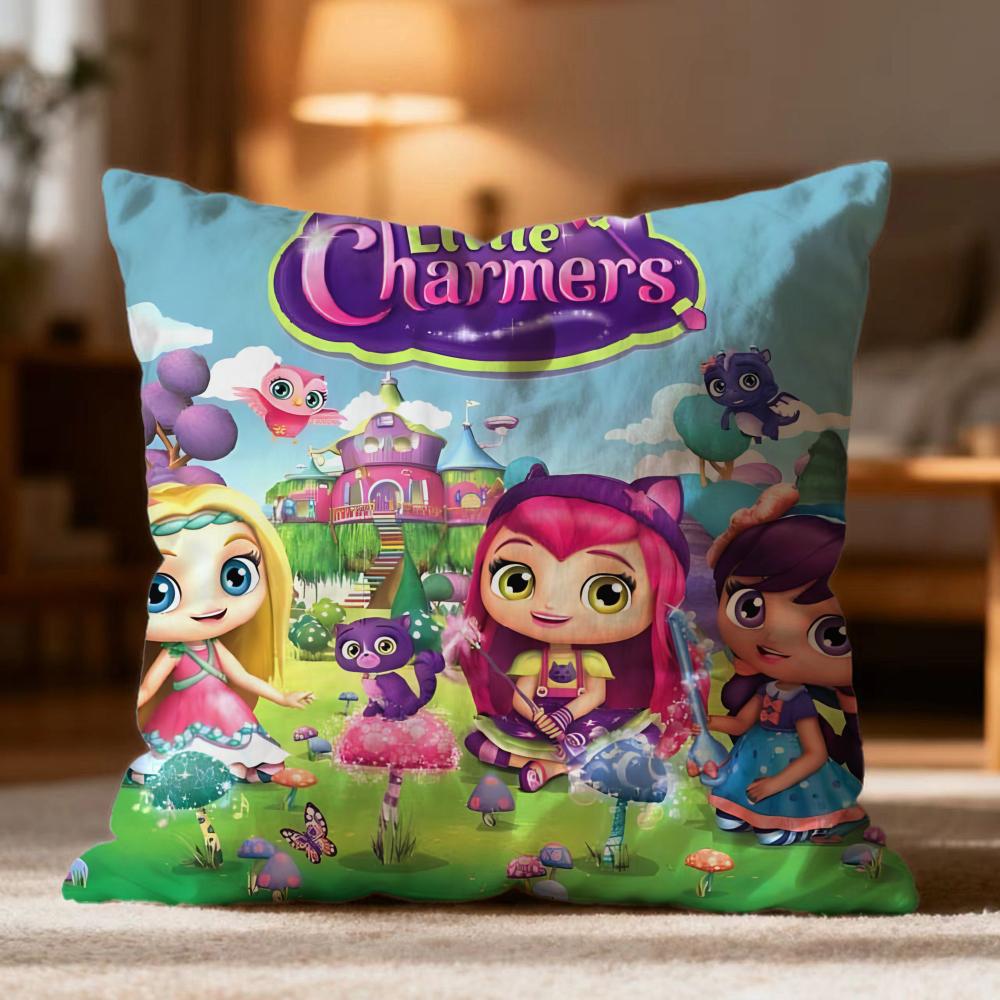 Popular L-LLittle Charmers Cushion Cover Soft Washable Pillow Case Multi-Scene for Couch Bed Travel Office Use