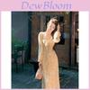 Vintage Floral Long Sleeve Dress With Ruffle Trim For Autumn Spring Fashion Enthusiasts