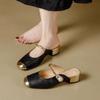 Fashion Spring and Autumn New Brand Square Toe Women's Thick Heel Slippers Fashionable Women's Elegant Low Heel Slip-On Sandals
