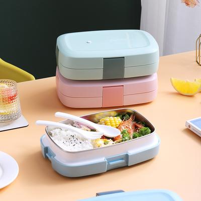 Plastic Thermal Lunch Box for Kids Worker Compartment Insulated Food Storage Container with Lid Kitchen Accessories
