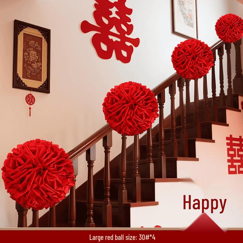 Large Red Hydrangea Wedding Decoration Set for Stairs and Rooms
