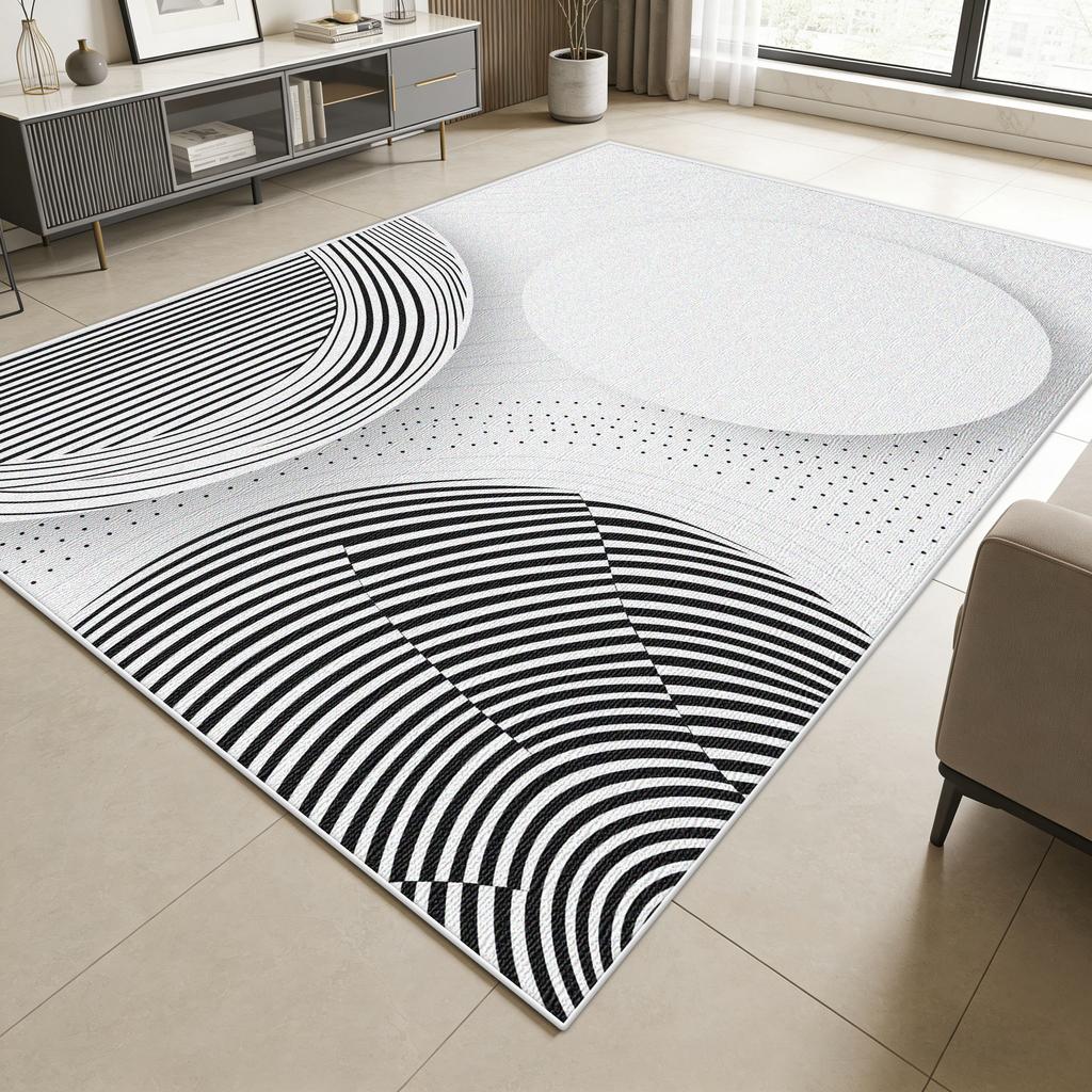Nordic Minimalism Decoration Large Living Room Carpets Irregular Striped Design Washable Soft Rug Bedroom Sofa Area Floor Mat