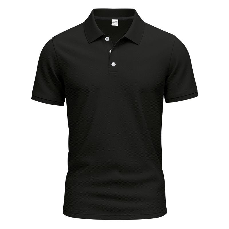 

Men Simple Quick Dry POLO Shirt Loose Breathable Lapel Short Sleeve XXL чорний