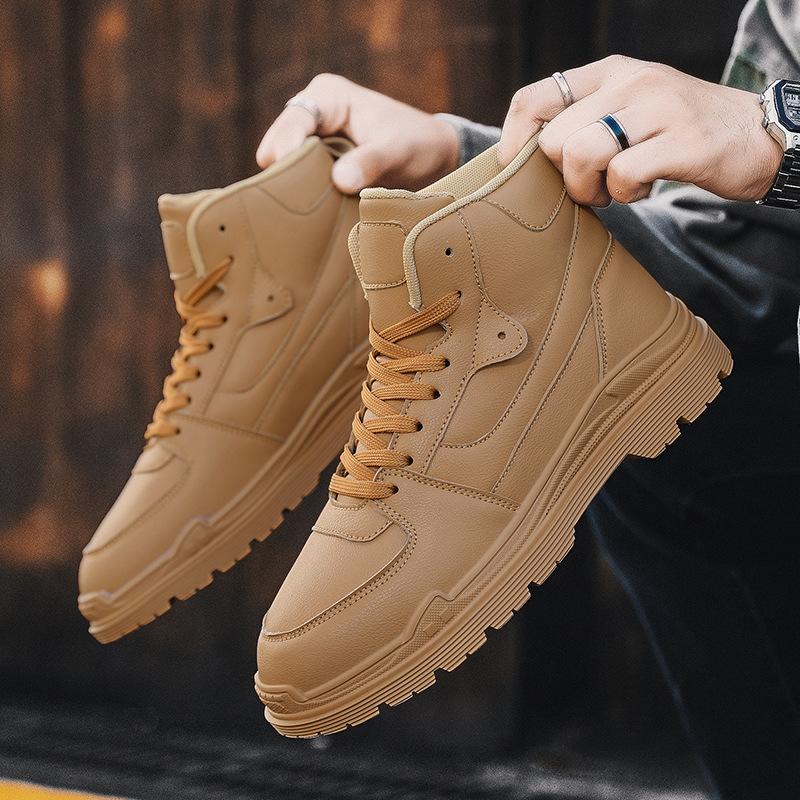 Men's shoes 2024 new autumn sports and leisure versatile high-top board shoes men's Martin platform mid-top trendy shoes