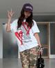 THEMUSEUMVISITOR Heart Printed Overfit T-Shirt (White)