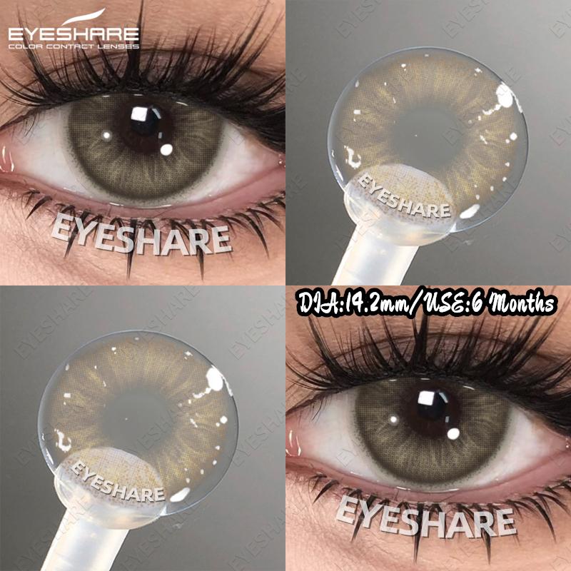 Eyeshare 2pcs NEW Natural Color Contact Lenses Fashion Blue Eyes Lenses Gray Beautiful Pupils Brown Eyes Contacts Colorful Lens