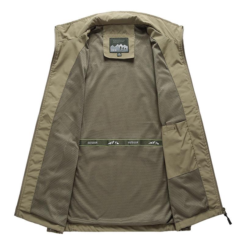 Jarní a podzimní pánská rychleschnoucí vesta, venkovní multifunkční sportovní fotografická ležérní vesta, volná vesta velké velikosti