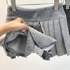 Elegant Grey Wool A-Line Pleated Skirt for Women - Versatile, Age-Reducing, Anti-Exposure, Korean Style, Autumn Winter 2025