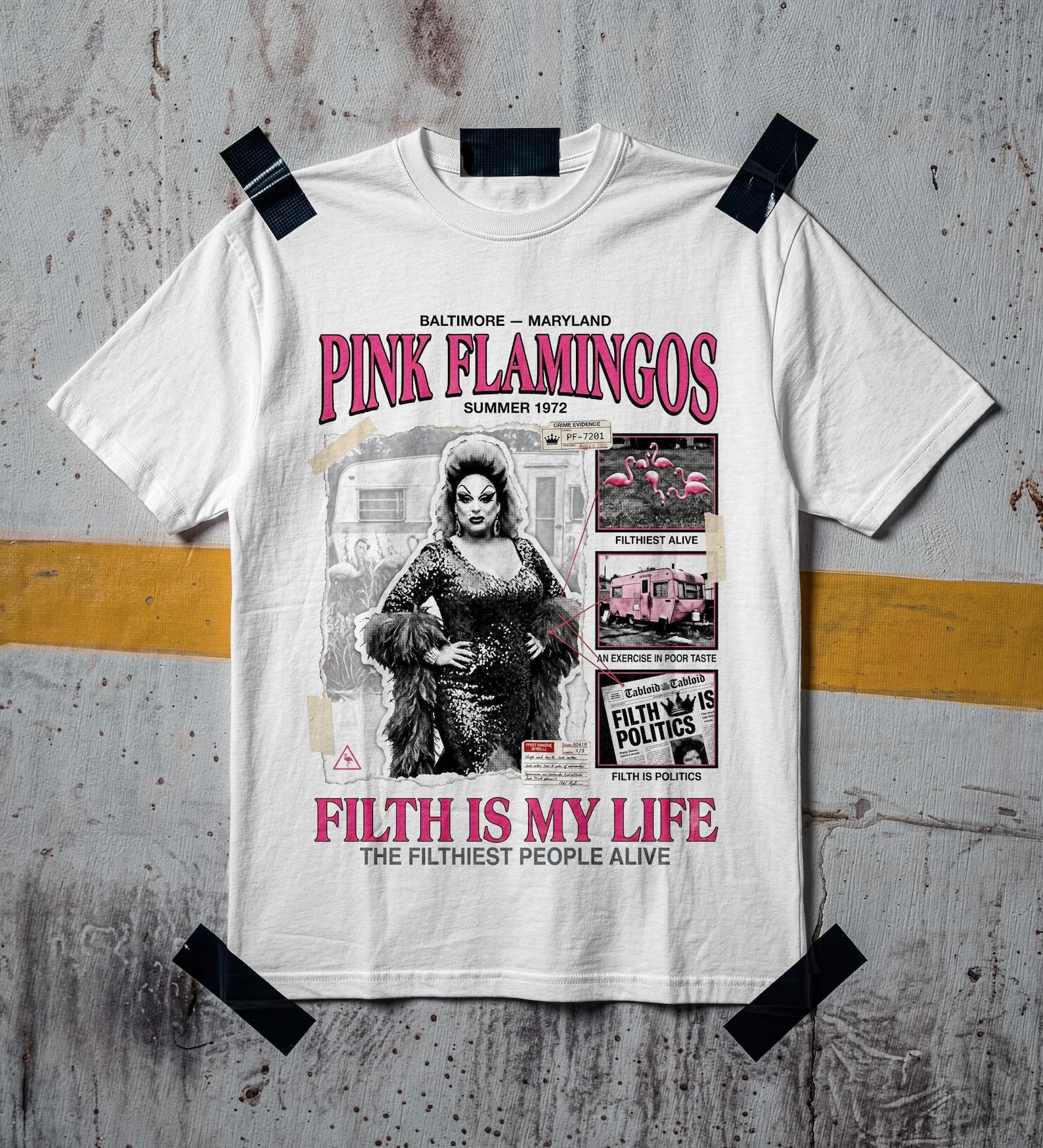 Pink Flamingos John Waters Divine Comfort Colors Tee, Cult Film Graphic Shirt 2XL