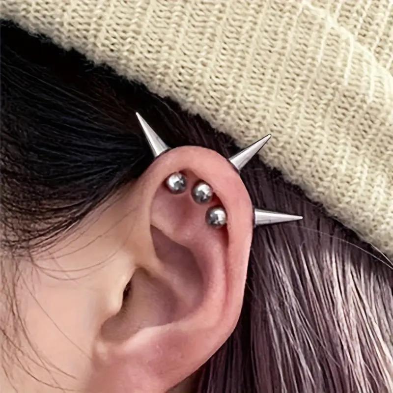 3 ks/šarže Punk Rock Nerezová ocel Hroty Helix Piercing do ucha Čertovský Stack Chrupavka Piercing do těla Šperky Sada pro muže Ženy