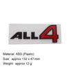 3D Premium ABS ALL4 Letters Sticker Tail Bumper Badge Auto Rear Trunk Emblem Accessories Exterior Decoration