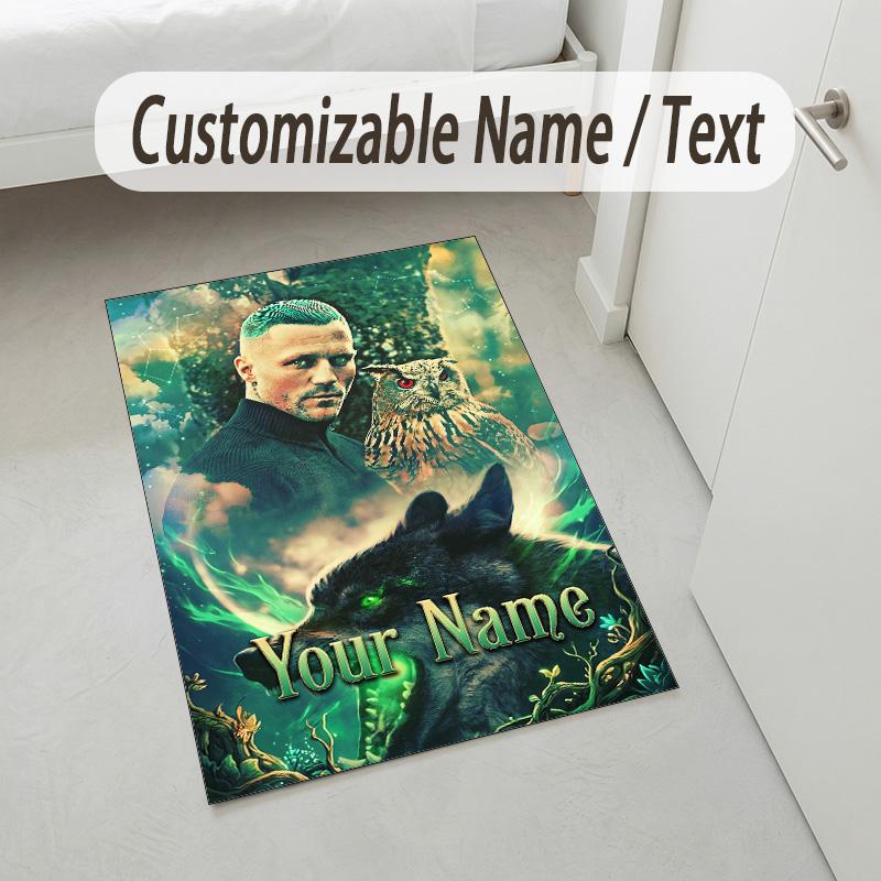 Personalized Crystal Velvet Carpet,Kontra K Custom Printed Name, Plush Area Rug For Home Indoor Decor