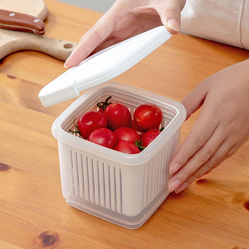 260ML/660ML Kitchen Transparent Vegetable Fruit Saver Preservation Box Ginger Garlic Onion Detachable Drainage Sealing Boxes