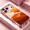 2DFlat Electroplated Tempered Glass Phone case,Desert Dunes and Clouds,suitable for iPhone 18 Pro Max 17 16 15 14 13 12 11