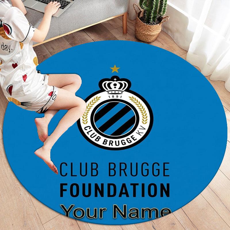 Club Brugge KV Custom Name Round Area Rug,Carpet Rug for Living Room Bedroom Sofa Playroom Decor,Non-slip Floor Mat