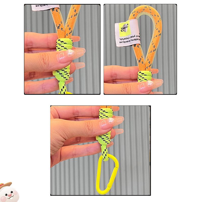 Lanyard Fluorescenční barva Řemínek na telefon Síťovina Přihrádka na tašky Splétané proužky Klíčenka Závěsné kalhoty Příslušenství Klíčenka