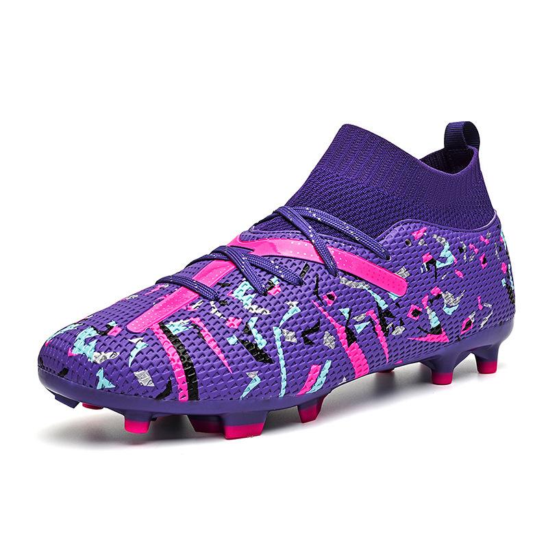 Broken Youth Artificial Grass Long Nails High-top Football Shoes Men's Training Women Into New Nail Sports Shoes