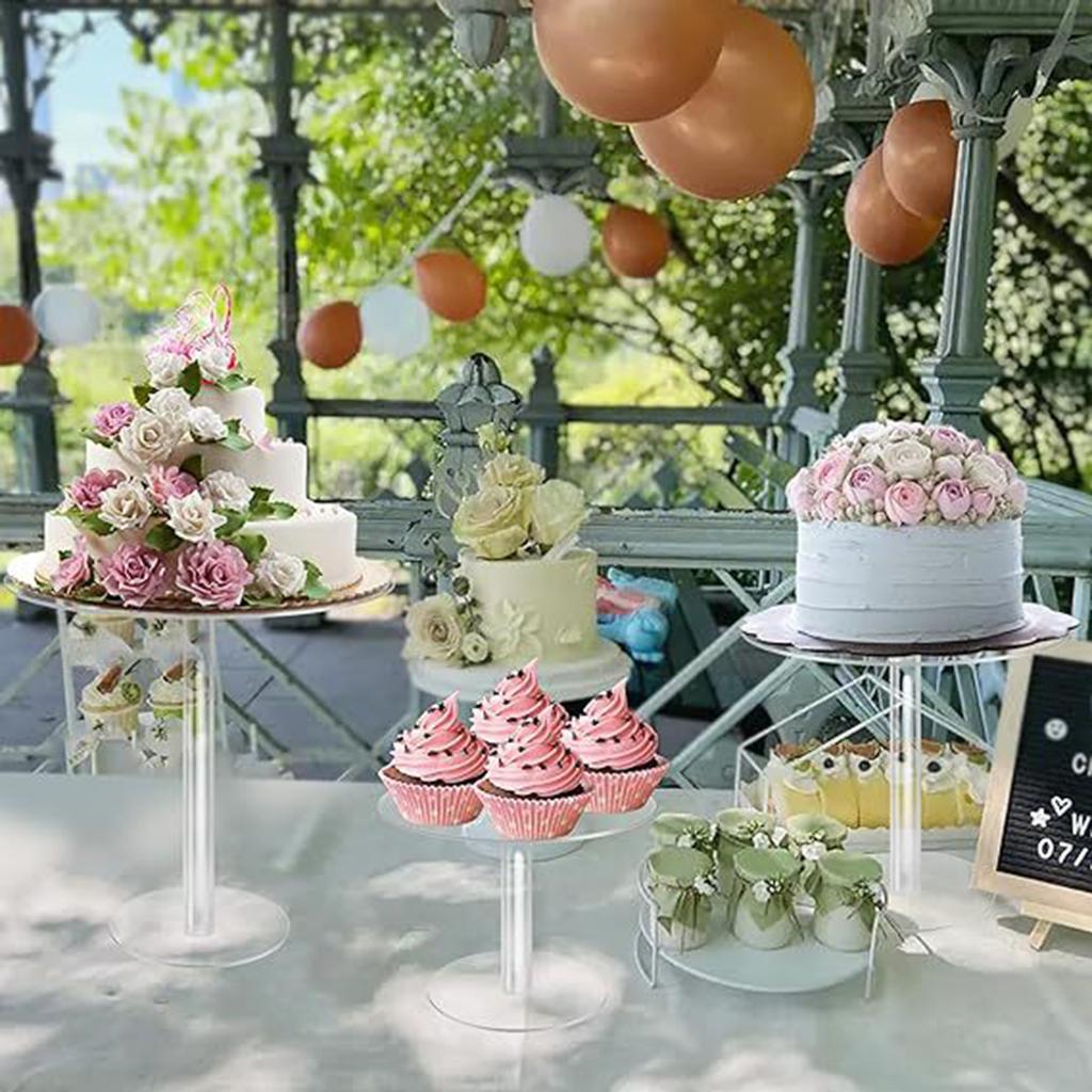 Acrylic Clear Cake Display Stand Dessert Table Kitchen DIY Cake Decor Tool for Friend Family Neighbors Gift