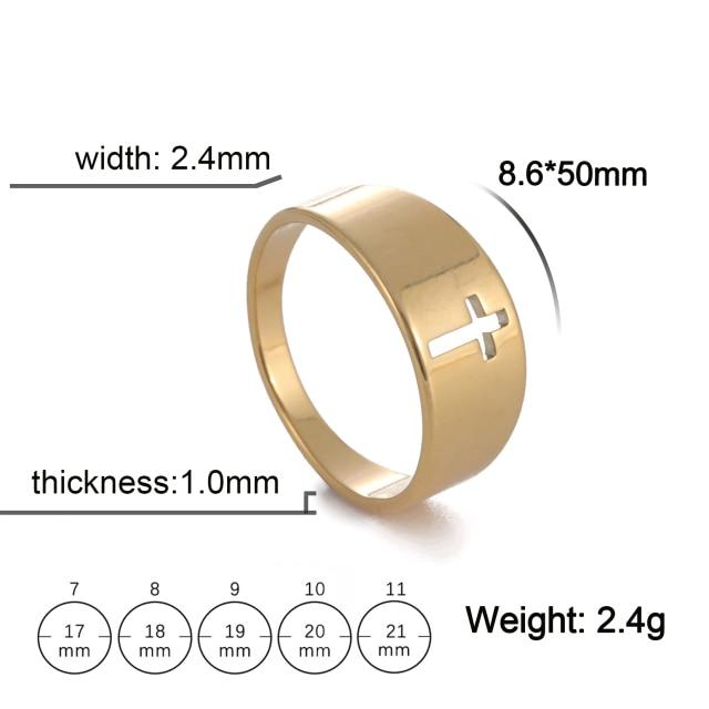 Stainless Steel Couple Rings Stylish Jewelry  Color Color Supernatural Cross Women 'S Men 'S Finger Ring Engagement Bridal Bridal Present Gift